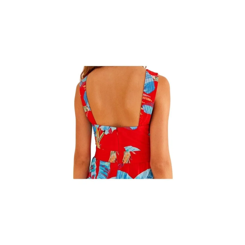 Farm Rio Sweet Jungle Red Midi Dress - Size XS - Image 6