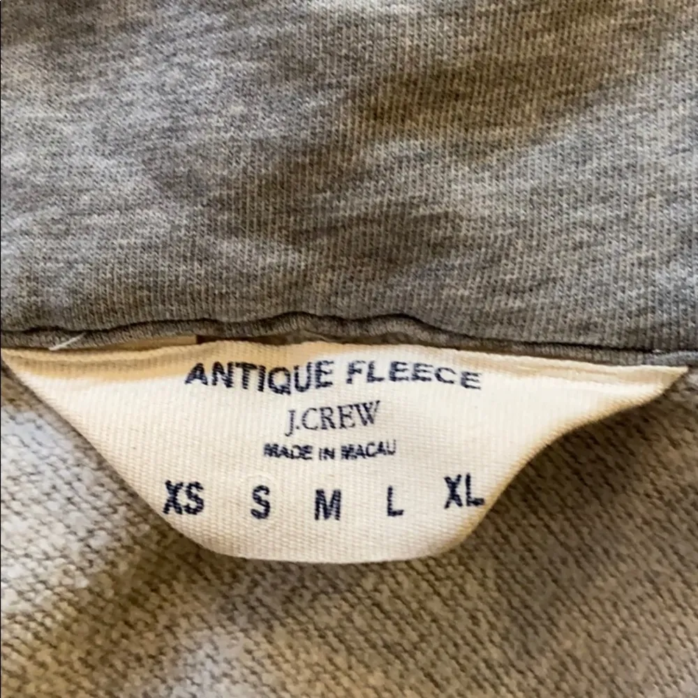 J. Crew Cotton Grey Belted Cardigan Antique Fleece Size Small Sweatshirt. - Image 4