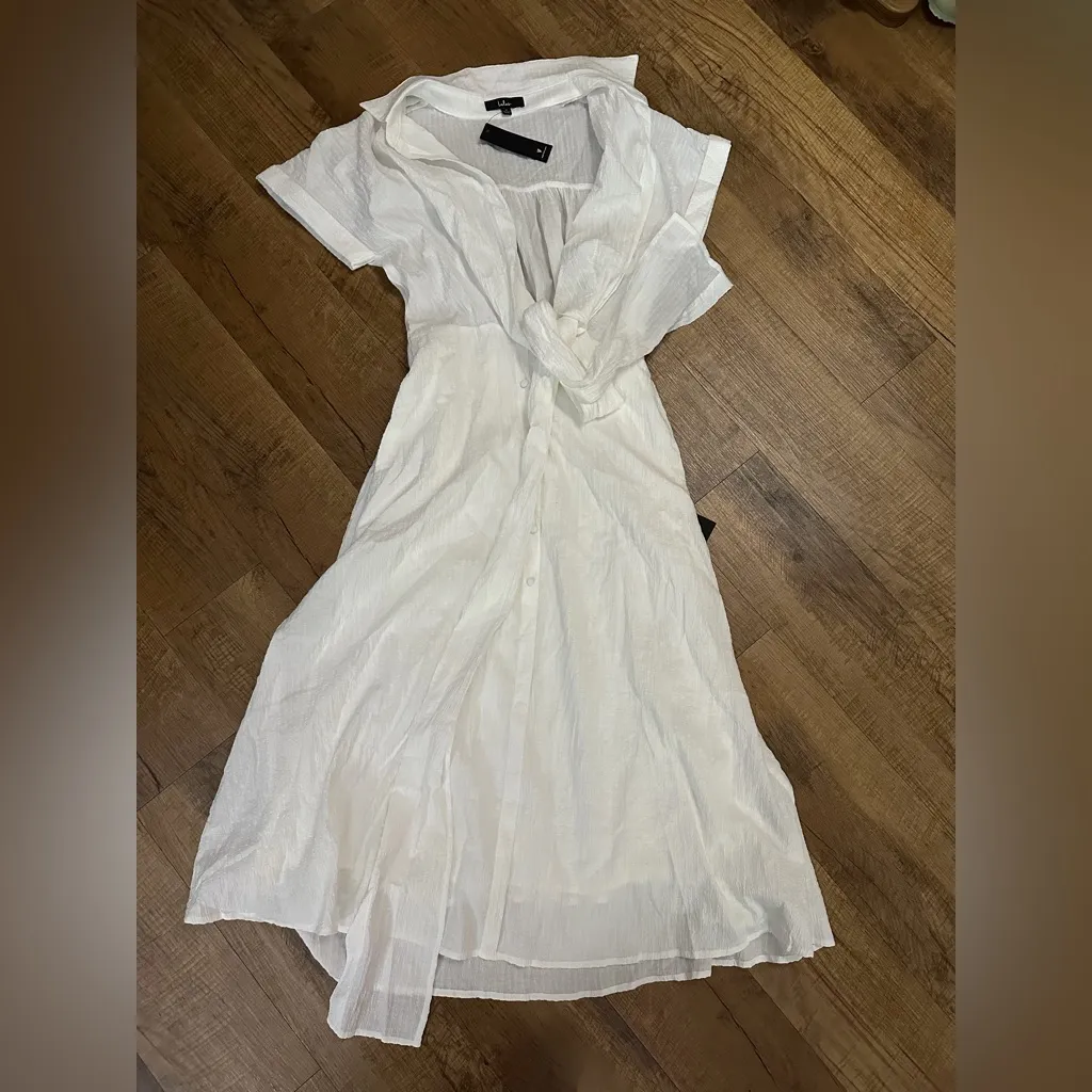 Lulus Palermo Perfection White Collared Midi Dress with Pockets - Image 4