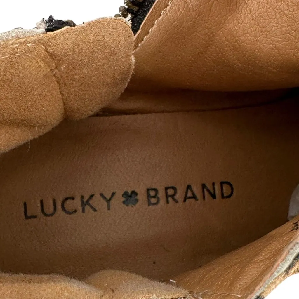 Lucky Brand Burklee Tan and Black Leopard Print Calf Hair Boots Size 7 M - Image 7