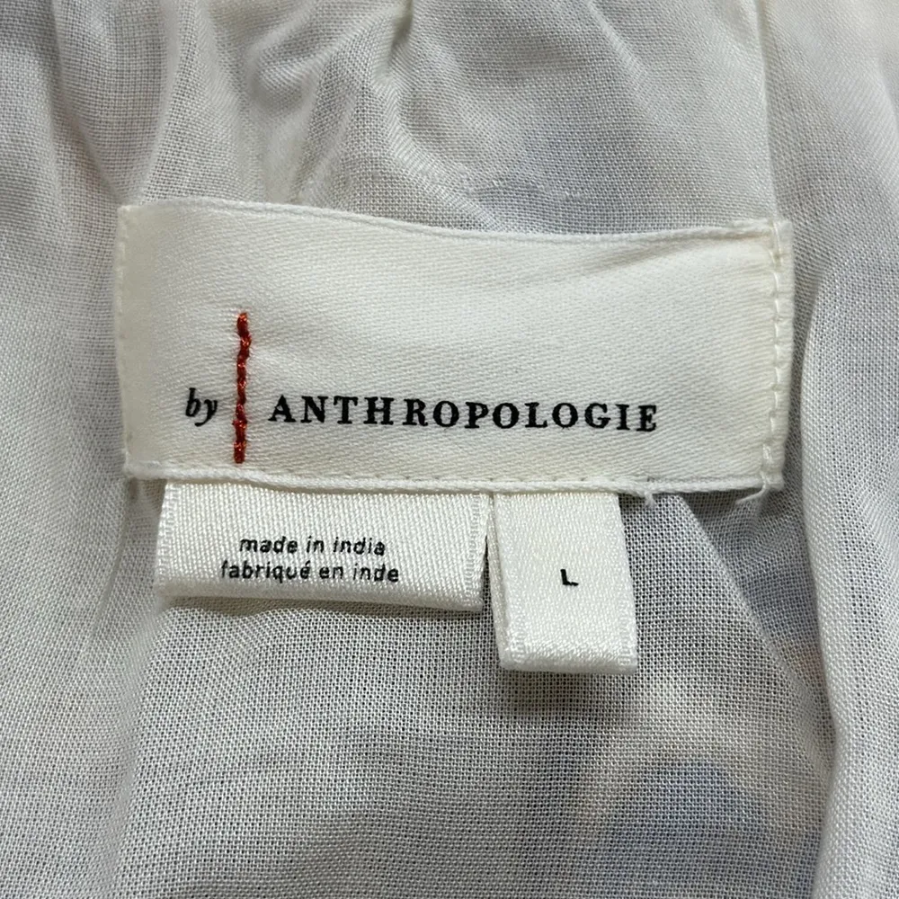 By Anthropologie Cream Floral Print Asymmetrical Tiered Flounce Mini Skirt - Image 7