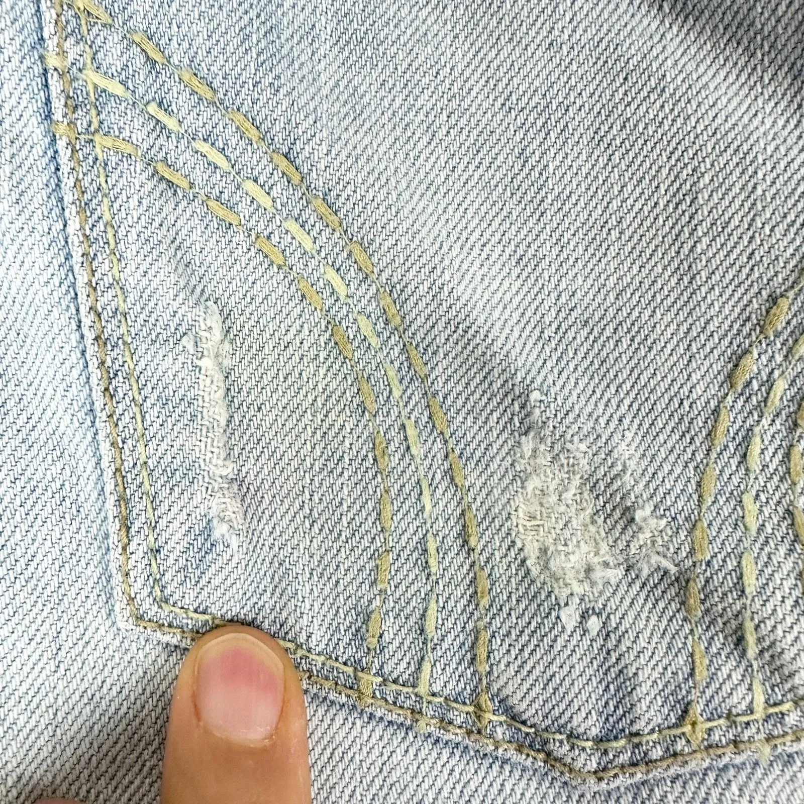 Vintage Hollister Y2K Denim Micro Mini Skirt Size 7 Small 00s - Image 4