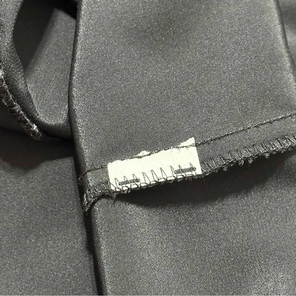 Gailord Vintage Women’s Size 8 Black Poly Satin Covered Button Up Dress Shirt - Image 7