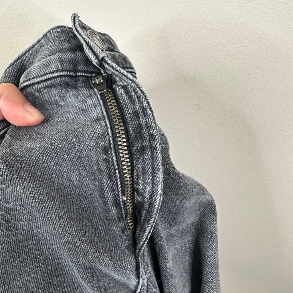 AGOLDE Toni Mid Rise Straight Leg Jeans Womens 28 Washed Black Organic Cotton - Image 7