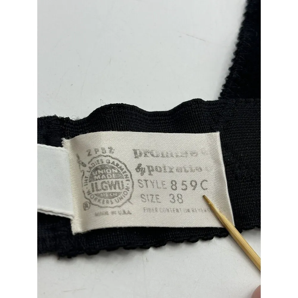 Vtg Bustier Corset Lace Underwire Strapless Adjustable Dolores for Poirette 38 Black Size XL - Image 4