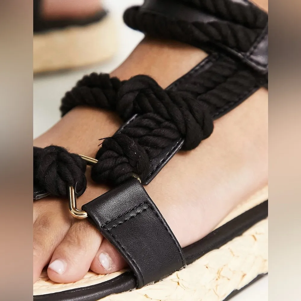 Rope espadrilles sandals in black  size 6 - Image 4