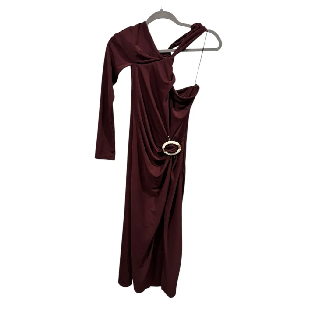 Nicholas‎ Chloe Stretch Jersey One Shoulder Midi Dress 8 Cocktail Formal Party Purple - Image 3