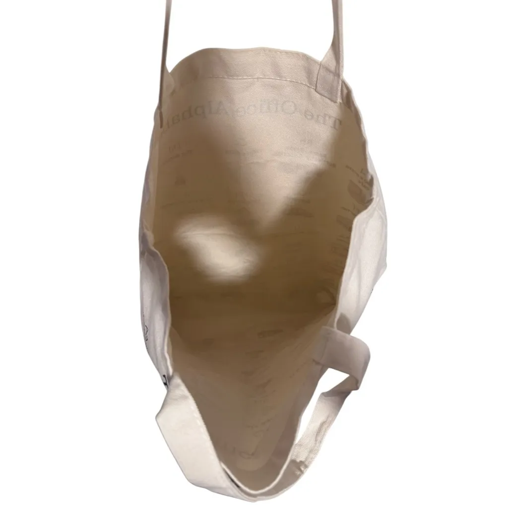 The Office Alphabet Print Tote Bag Tan - Image 5
