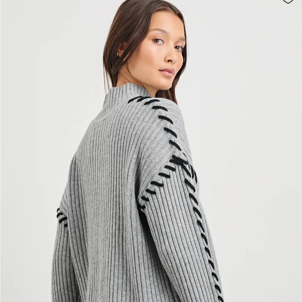 RAILS Liam Sweater Heather Grey Wool Size Small - Image 3