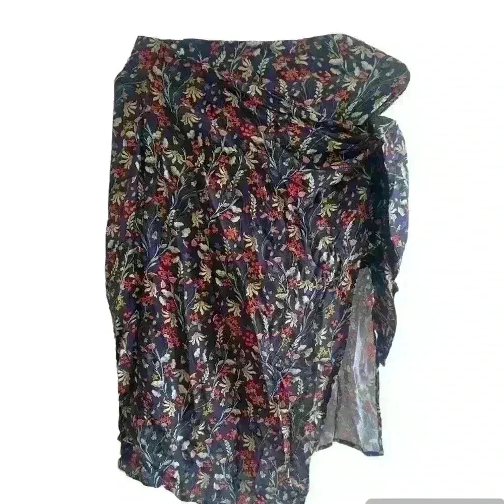 Zara Skort Skirt Short Front Knot Skirt Floral Knee Open Front Women's M Floral - Image 3