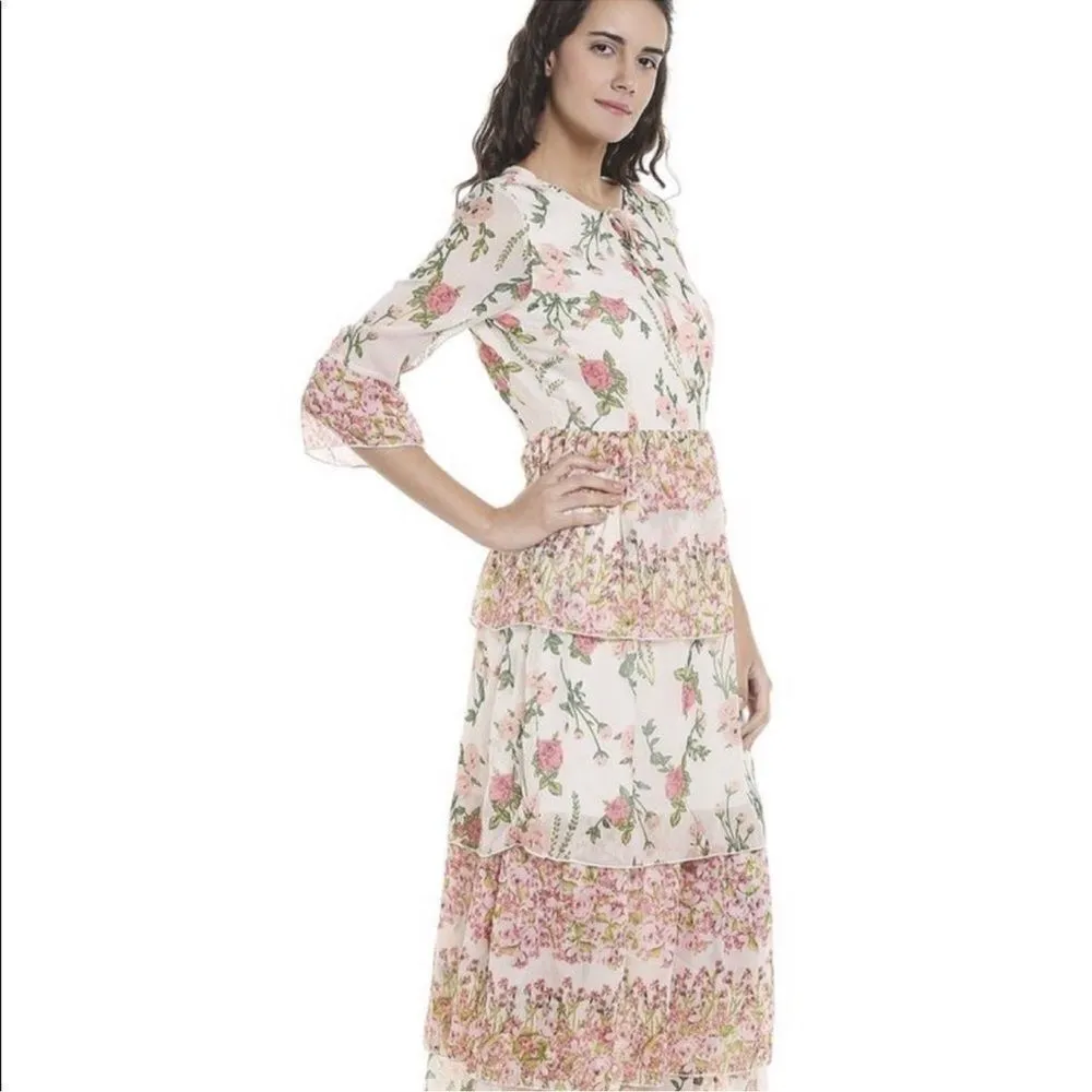 Vero Moda Floral‎ Ruffle Tiered Maxi Dress C27 - Image 4