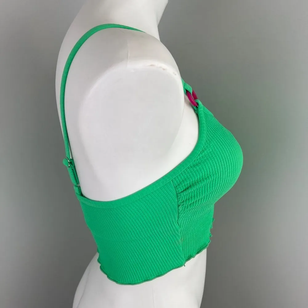 SALT + COVE Women Green Stretch Ruffled O - Image 3