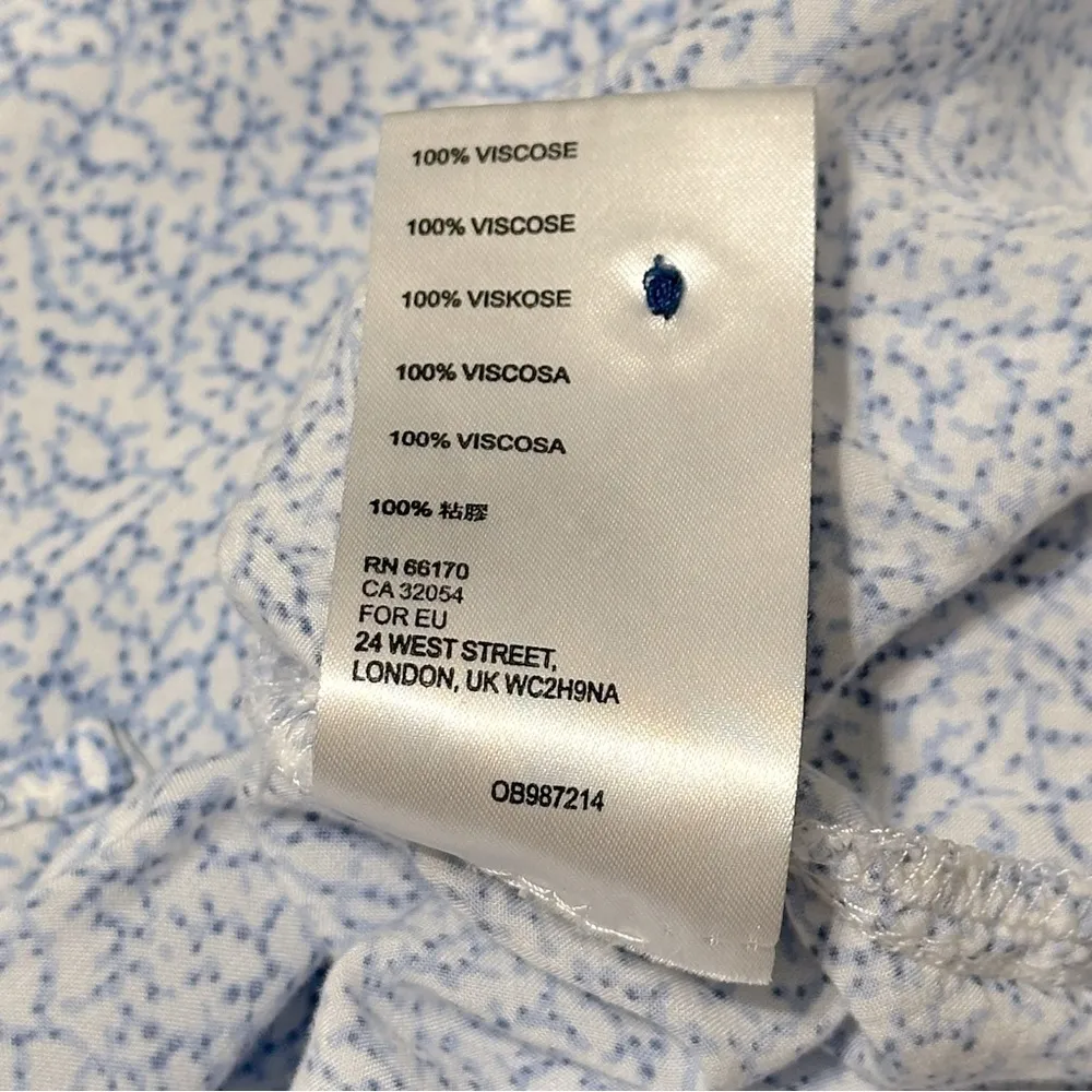 Anthropologie Maeve S Blue White Motif Aveiro Flutter Sleeved Buttondown Top - Image 11