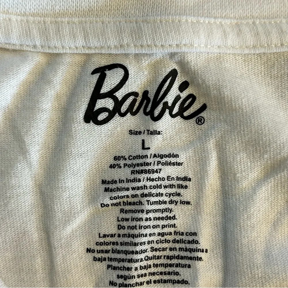 NEW Malibu Barbie Tee Shirt Follow The Sun White Pink Large - Image 7