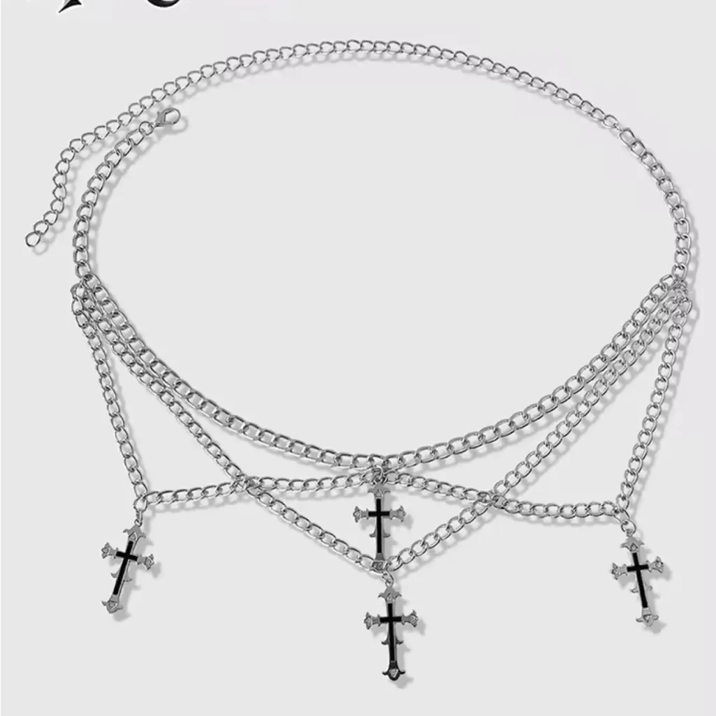 Silver Cross Chain Belt - Image 3