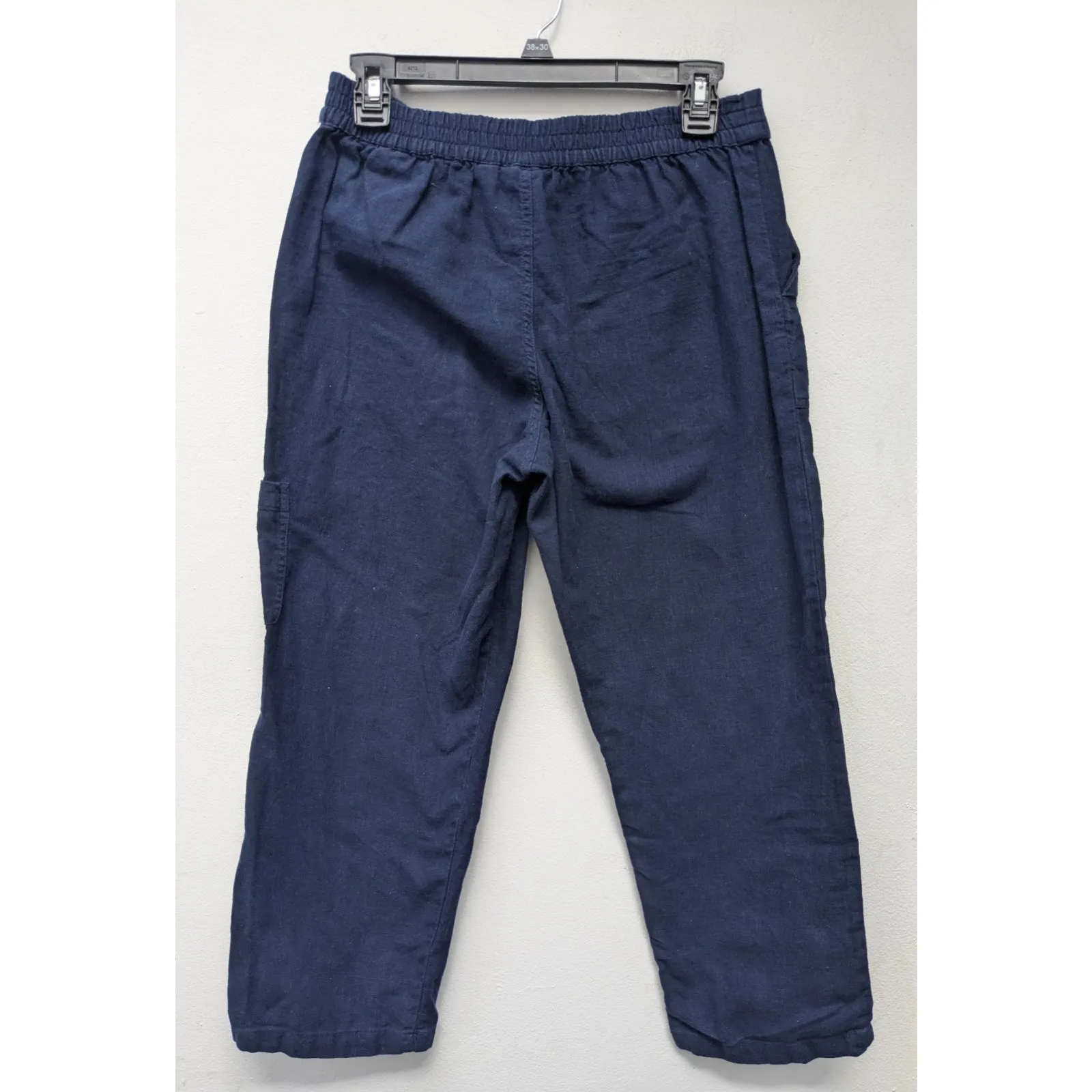 Susan Graver Pure Women's Crop Pants Linen Rayon Utility Navy Size XS Petite - Image 11