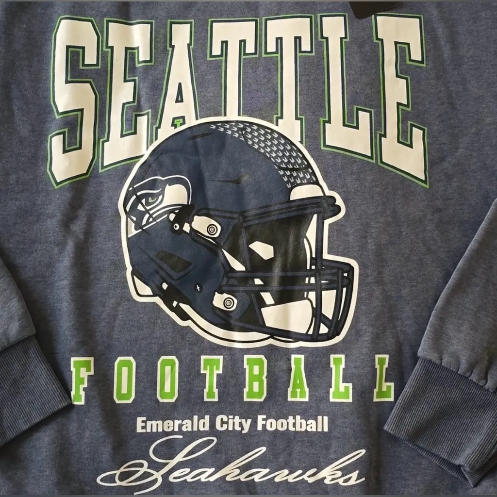 Seattle Seahawks NFL Game Couture Blue Oversized Sweatshirt Size Small - Image 4