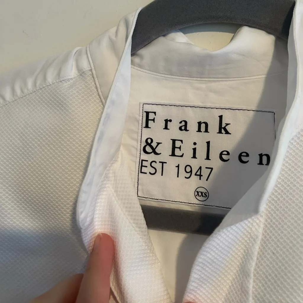 Frank & Eileen Victoria Italian Tuxedo Shirt Sz XXS Oversized White Button Down - Image 5