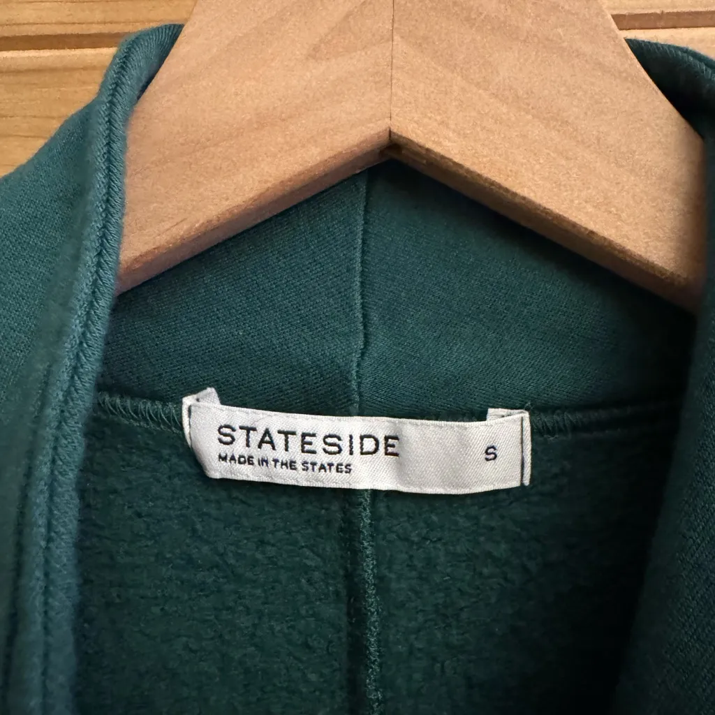 Stateside Size Small Emerald Green Fleece Long Sleeve Zippered Jumpsuit - Image 11