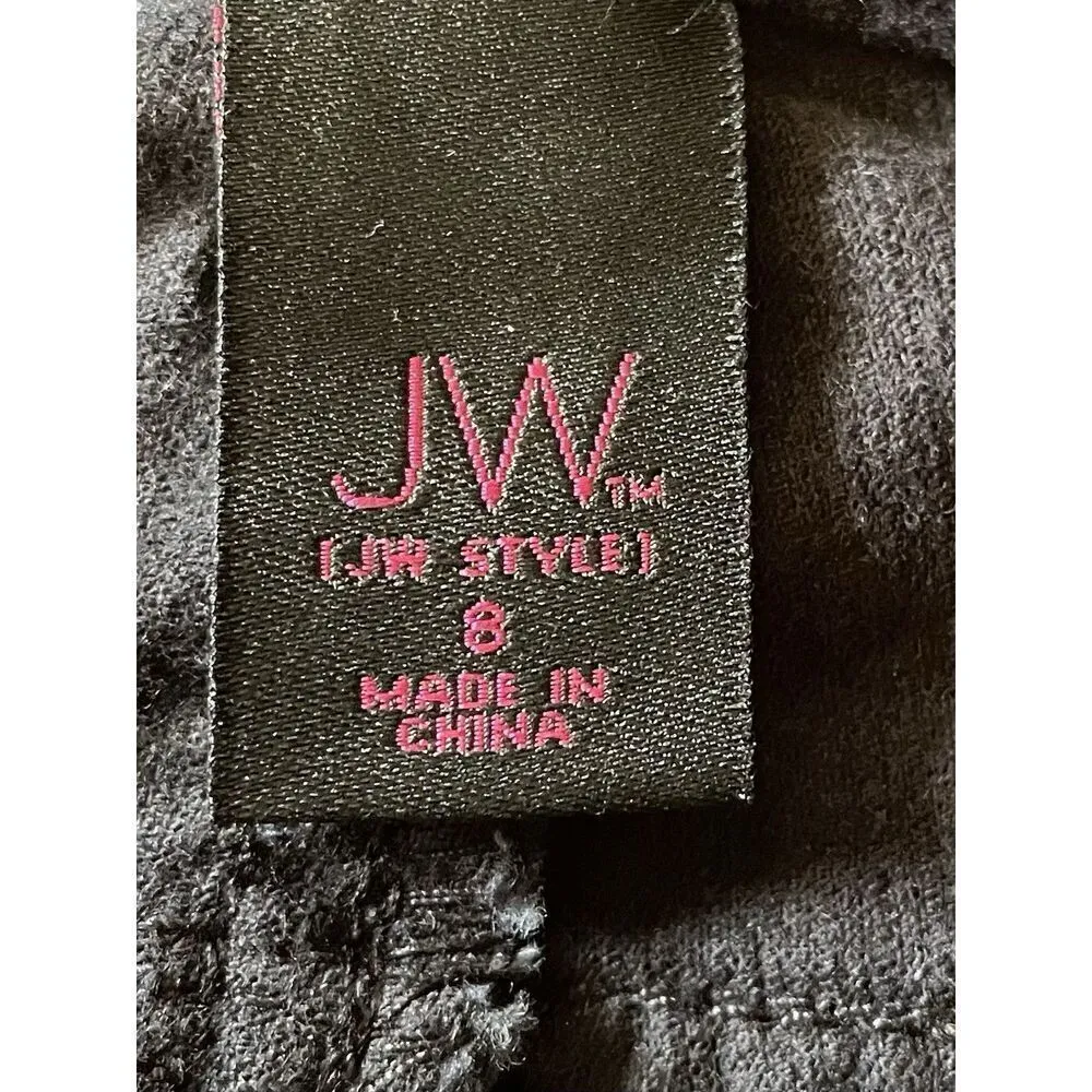 JW (JW Style) Corduroy Black Women’s Boot Cut Stretch Jeans Pants Size 8 Black - Image 2