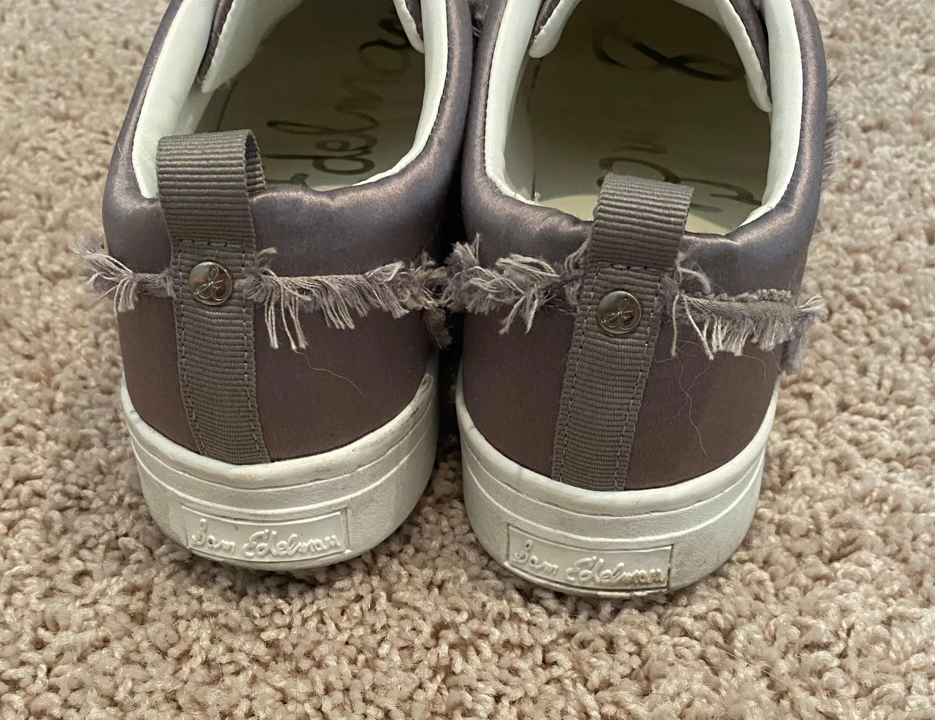 Purple Satin Slip On Sneakers - Image 4