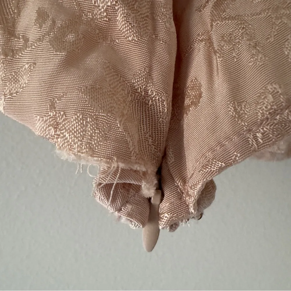 Lovers + Friends Revolve Asymmetric Satin Top floral zipper side coquette pink S - Image 6