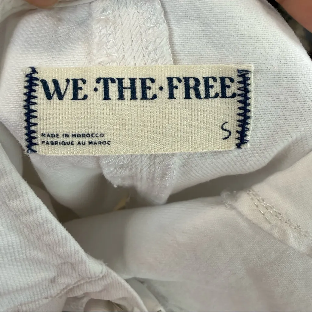 Free People We The Free High Roller Shortalls women's Size small White - Image 6