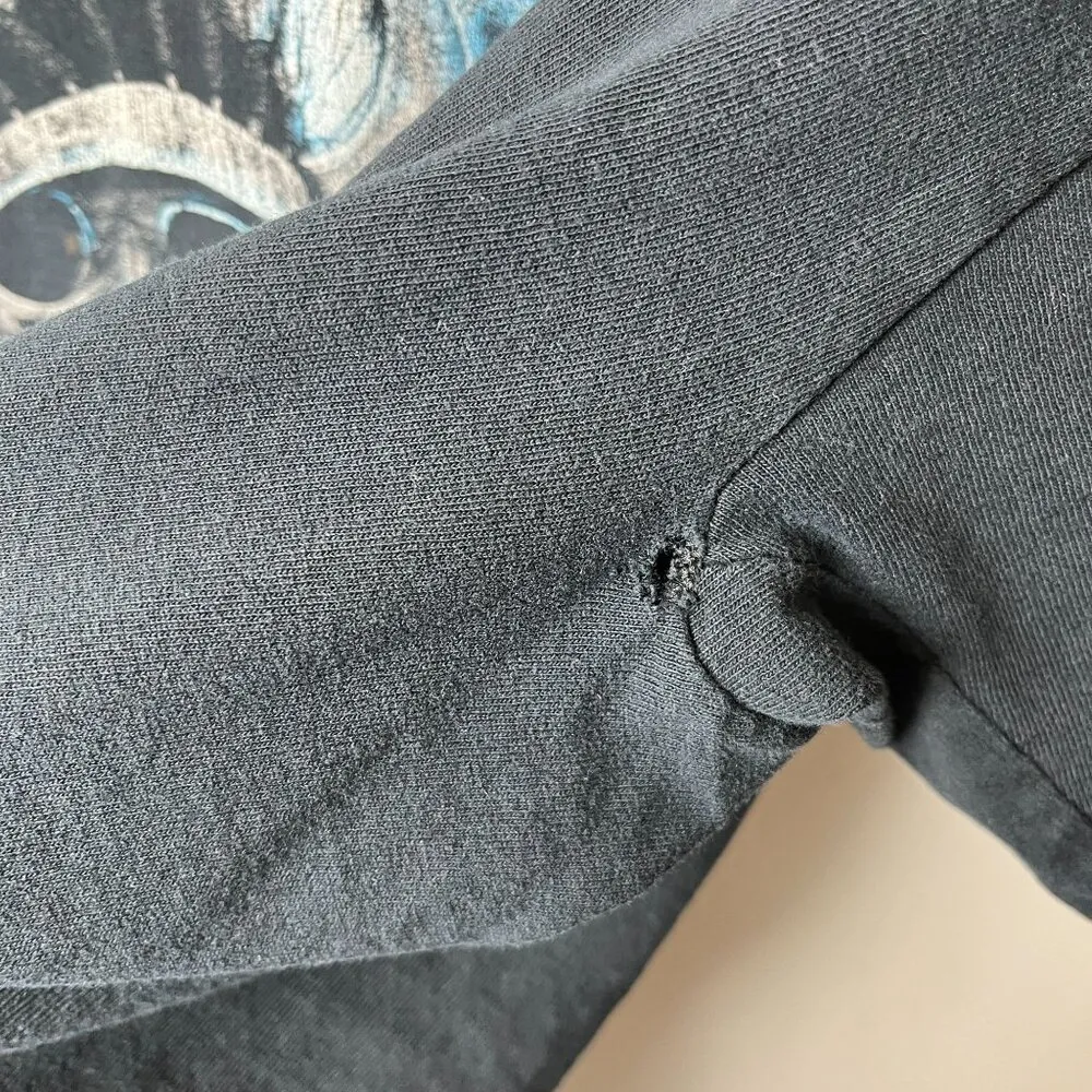 Distressed Vintage Y2K T Shirt Skeleton Mythical Creatures XL Black Graphic Tee - Image 10