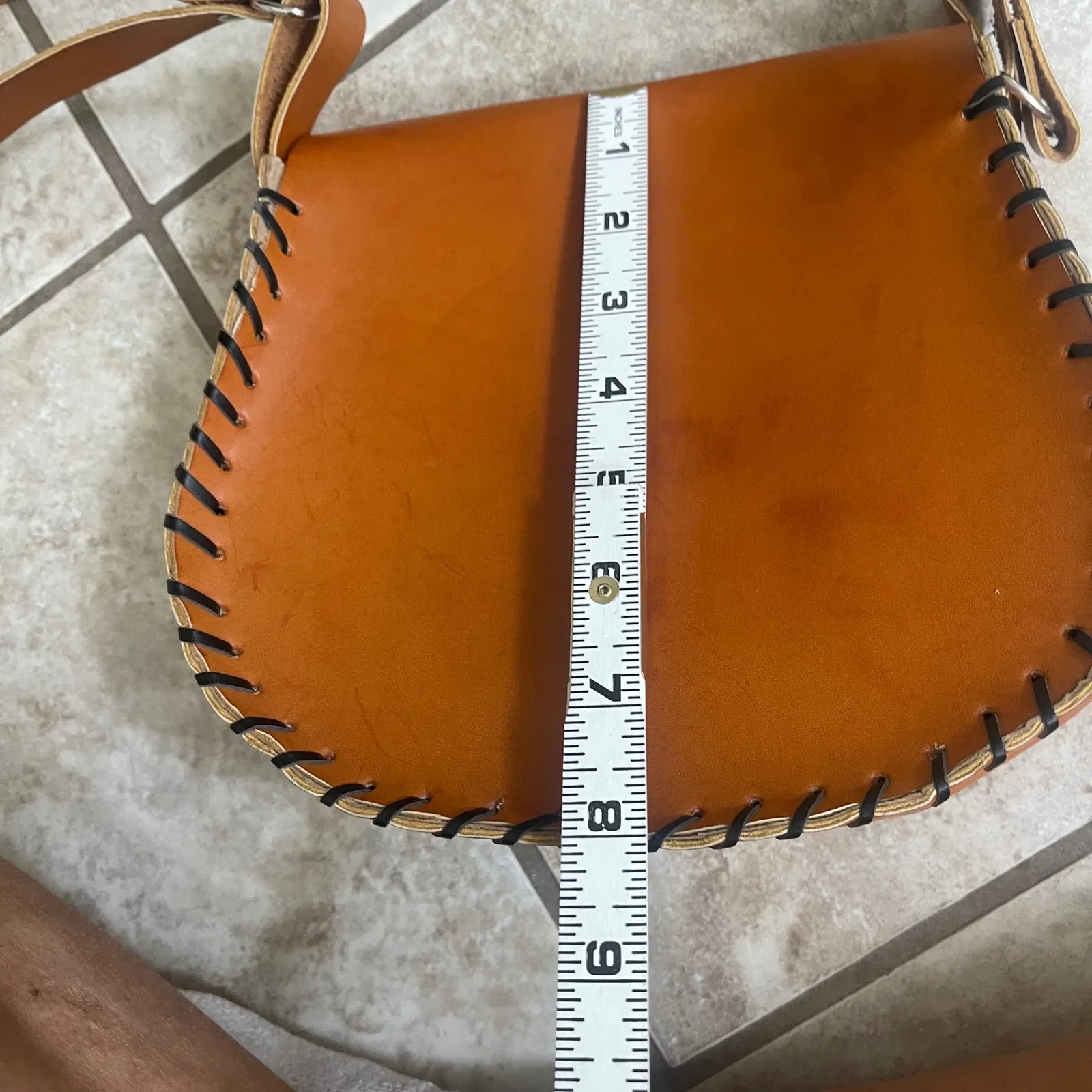 Hand tooled‎ Leather Crossbody Bag Floral Shoulder Bag Western Purse mexican Brown - Image 9