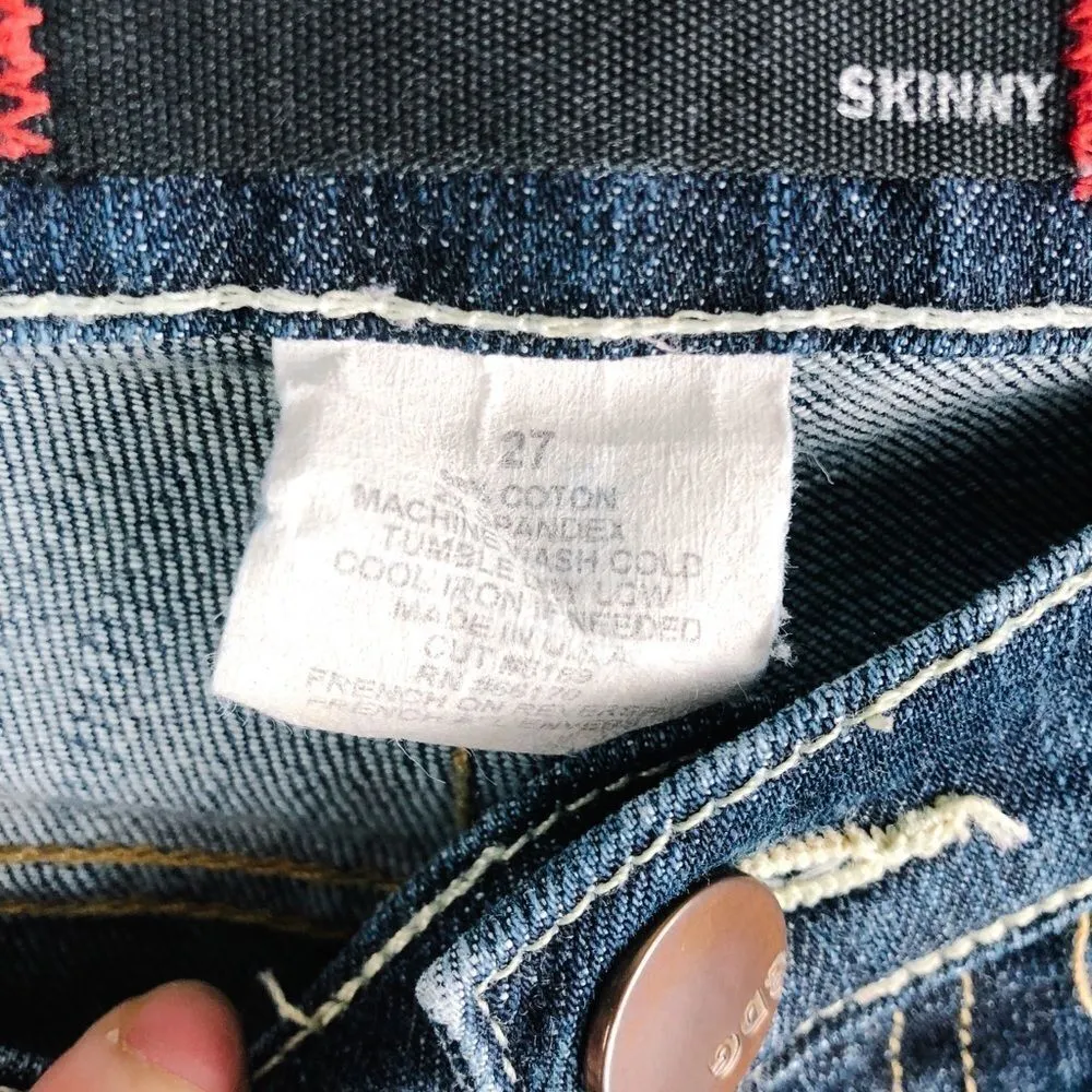 2/$30 BDG Urban Outfitters Dark Wash Skinny Jeans Y2K 2000s Size 27 - Image 7