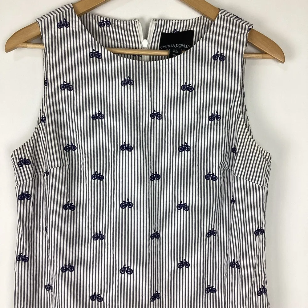 Cynthia Rowley Seersucker Bicycle Dress Size 6 - Image 3
