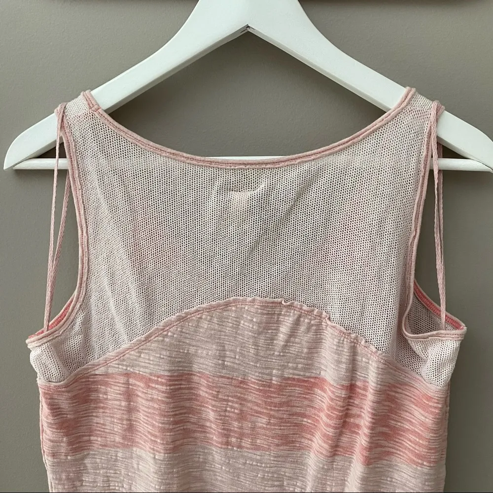 Free People Applique Mesh Trapeze Tank Top Pink Sz Small - Image 10