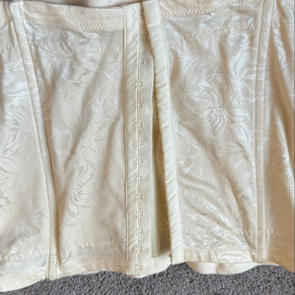 Maidenform Ivory Jacquard Corset Firm Control Shapewear Waist Cincher SIZE L - Image 3