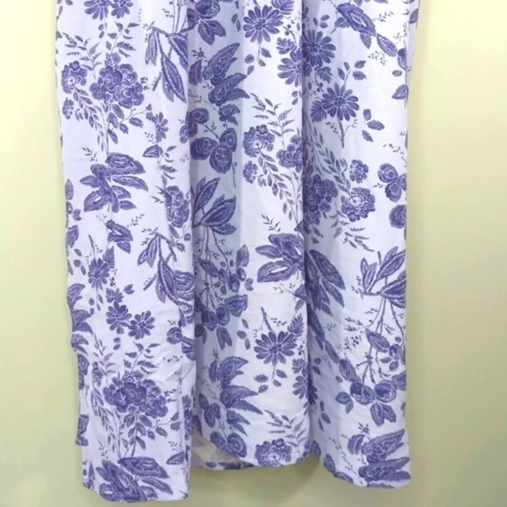 HILL HOUSE‎ The Simone Midi Dress Lilac Purple Tonal Floral Medium - Image 9