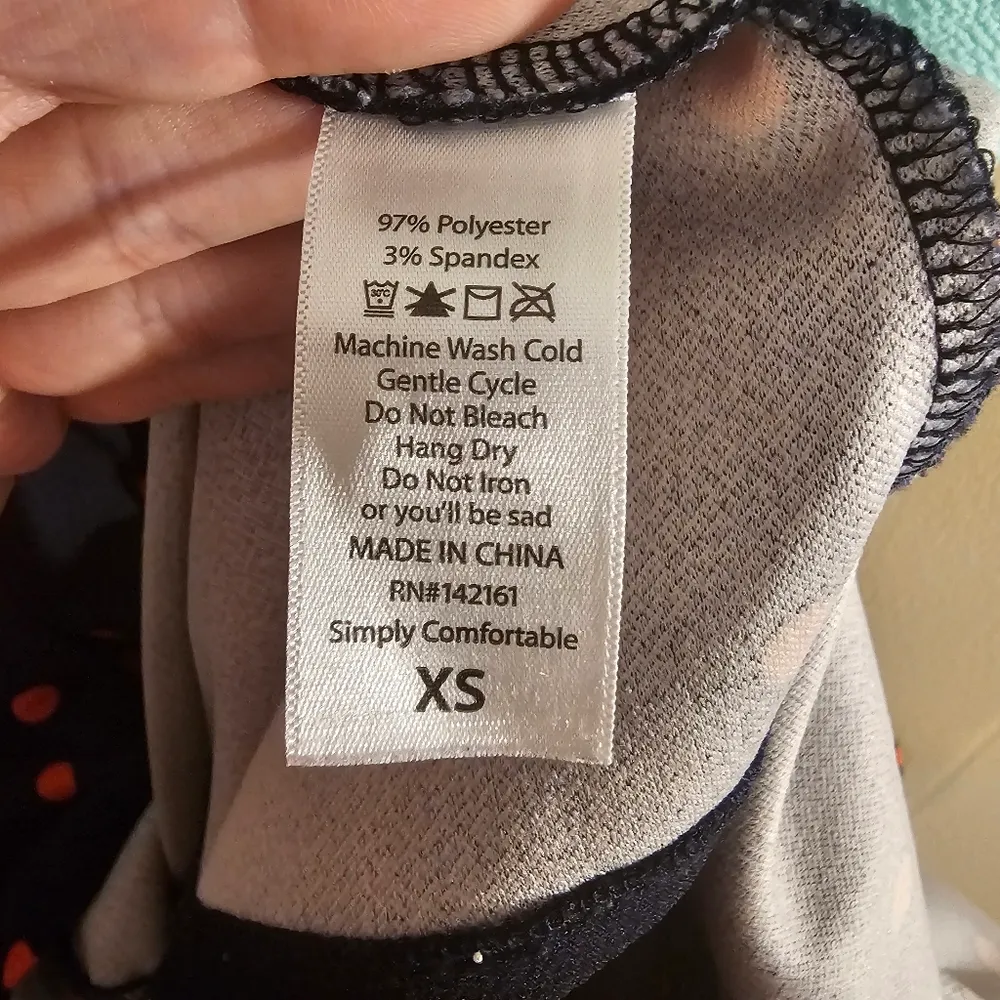 LulaRoe Amelia Simply Comfortable Seafoam Orange and Navy Dress with Pockets - Image 5