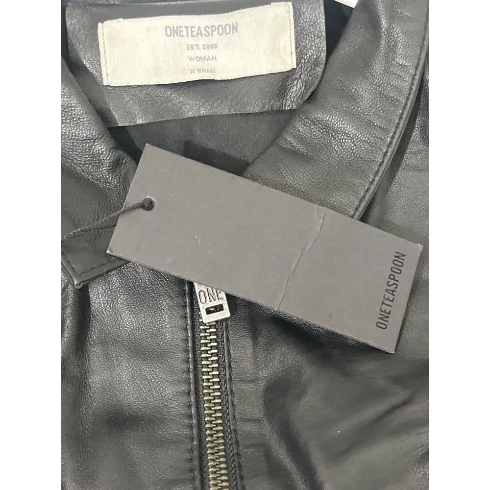 One Teaspoon Modern Reality Leather Claudia Jumpsuit in Black XSmall New Womens - Image 9