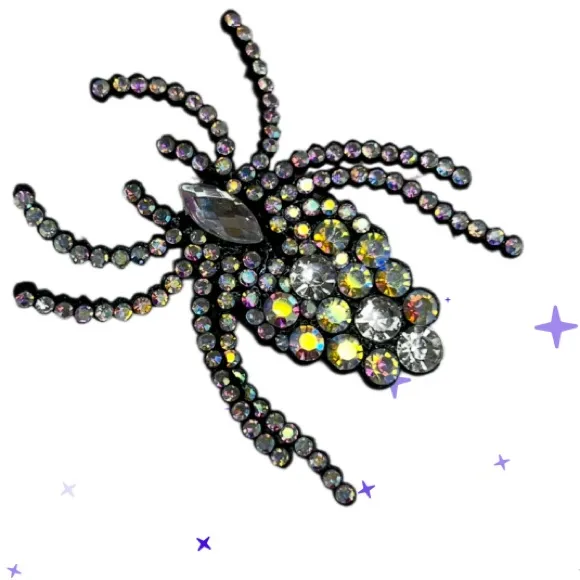 Sparkling Rhinestone Spider Brooch - Image 2