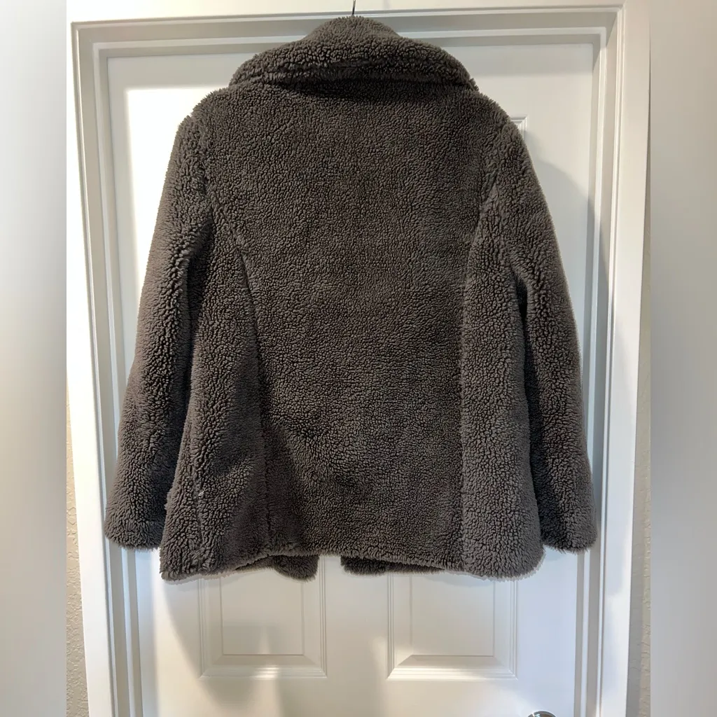 Women's Plush Gray Teddy Jacket - Image 5