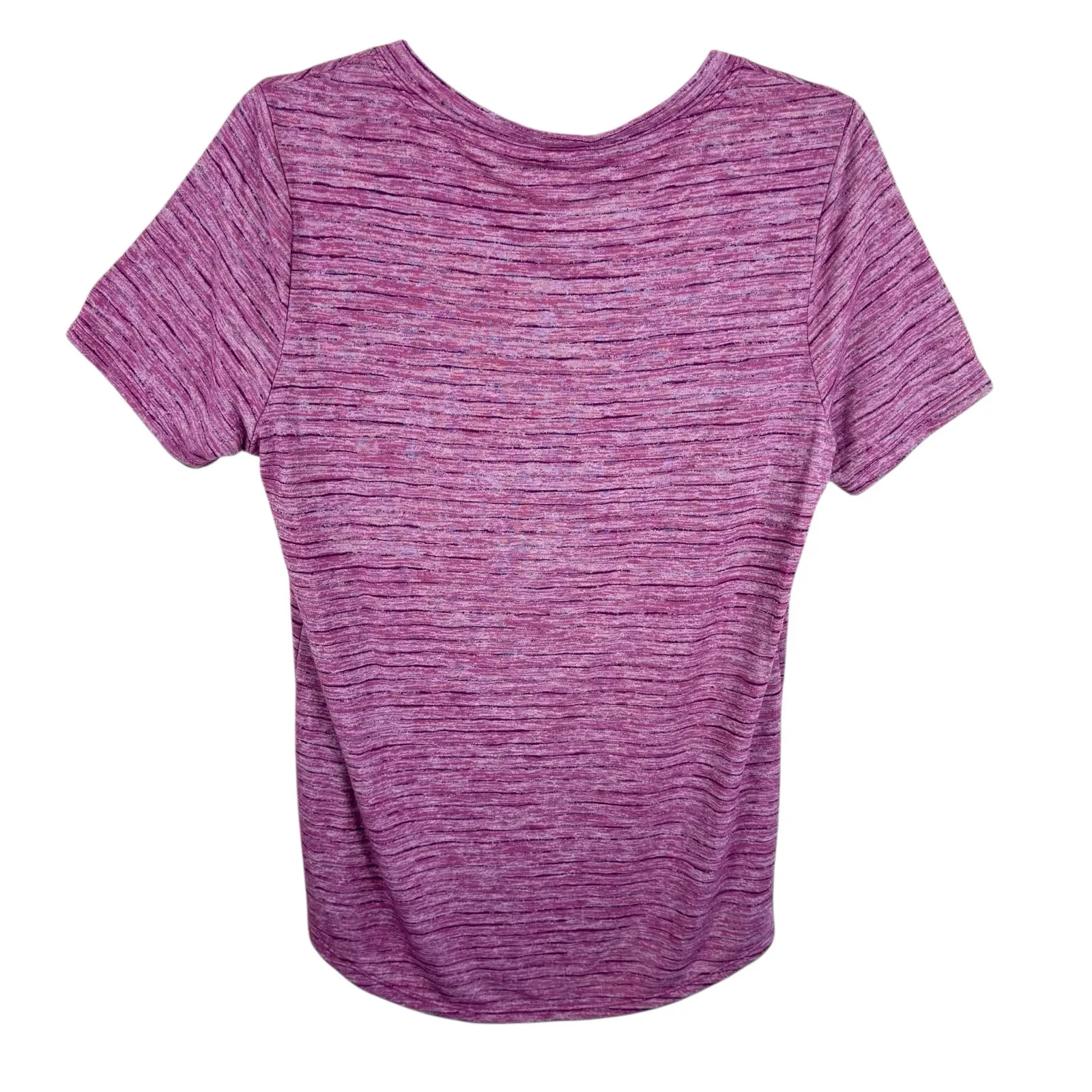 Athleta Purple Breezy Scoop V-Neck Short Sleeve Lightweight Knit T-Shirt Size M - Image 2