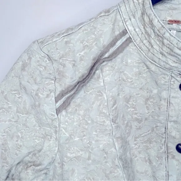 Free People Follow The Flock‎ Jacquard Moto Jacket Size 8 - Image 8