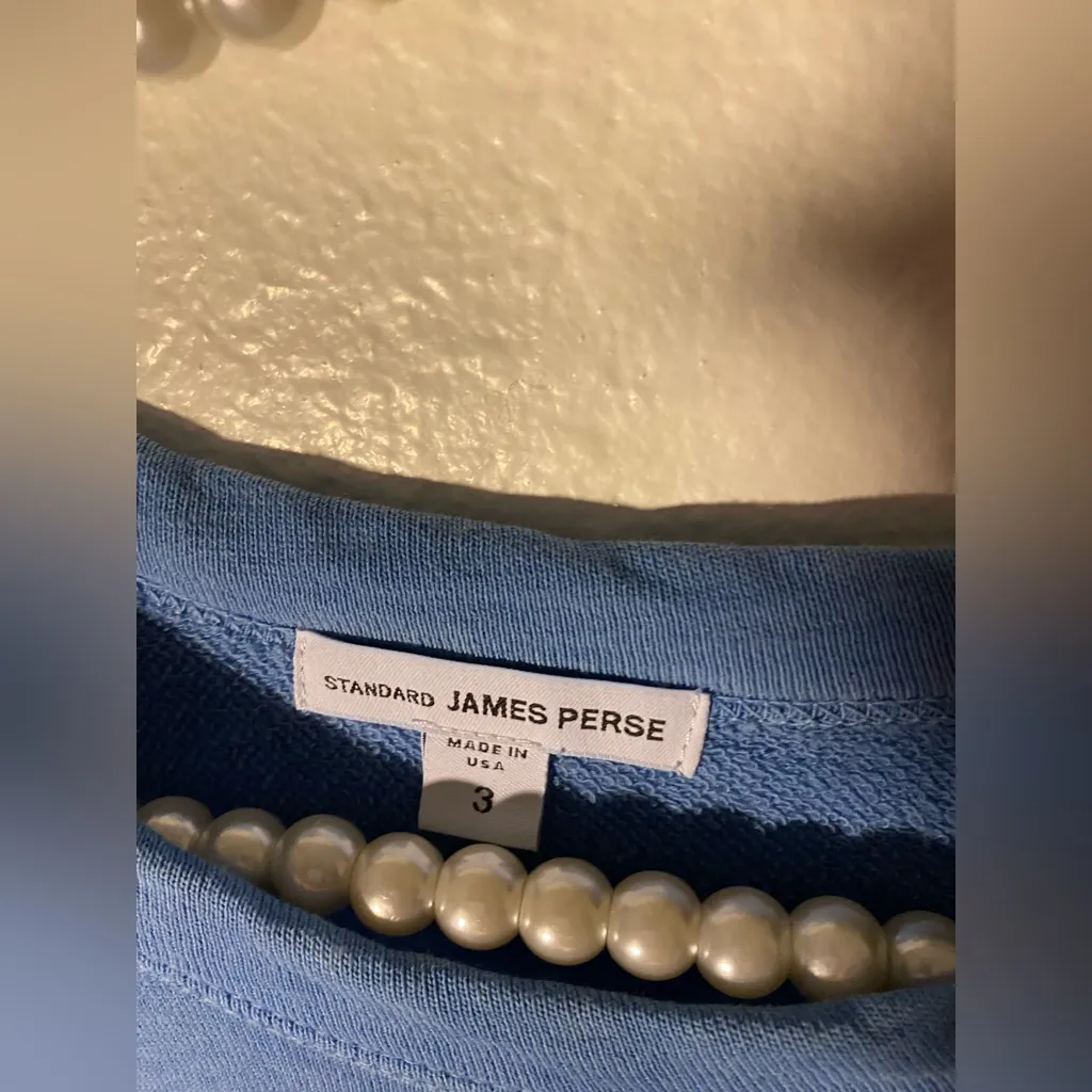 Standard James Perse women’s size large size 3 long sleeve blue pullover - Image 3