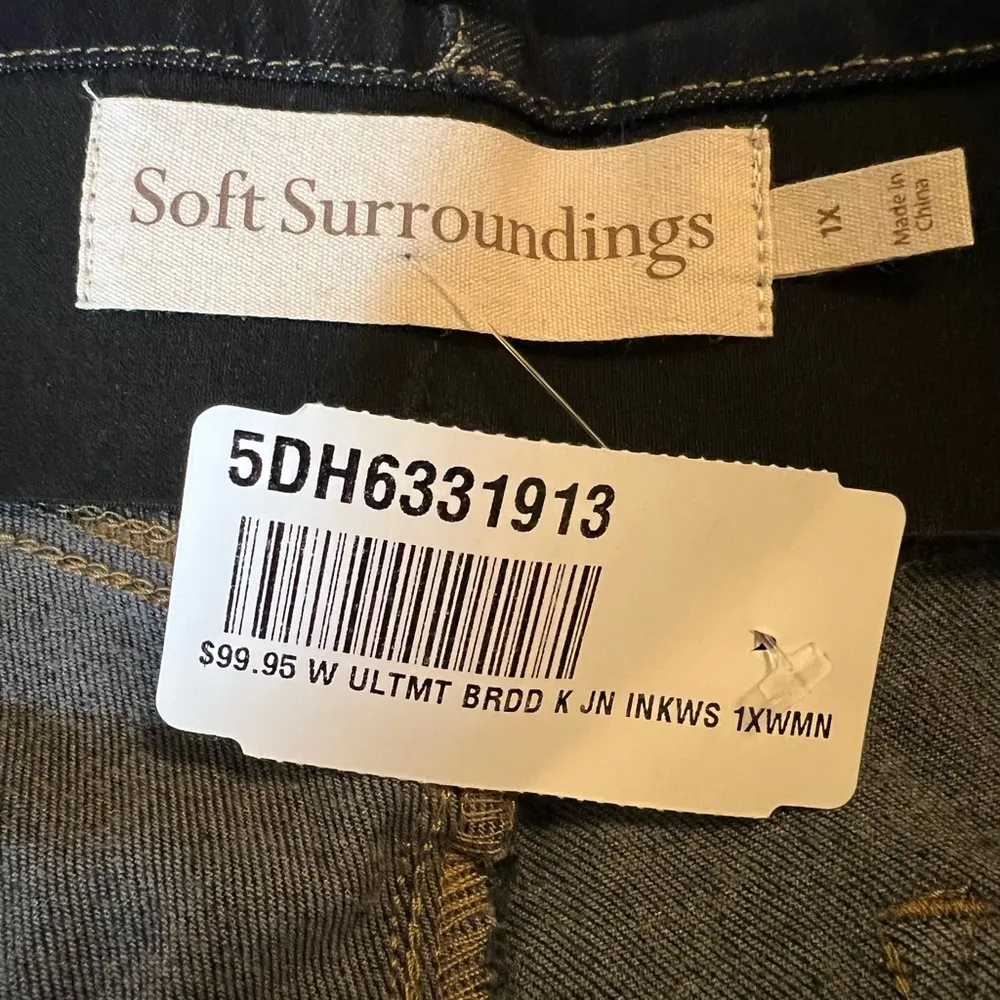 Soft Surroundings The Ultimate Braided Knot Jeans Dark Wash Pull On 1X 18W 20W - Image 7