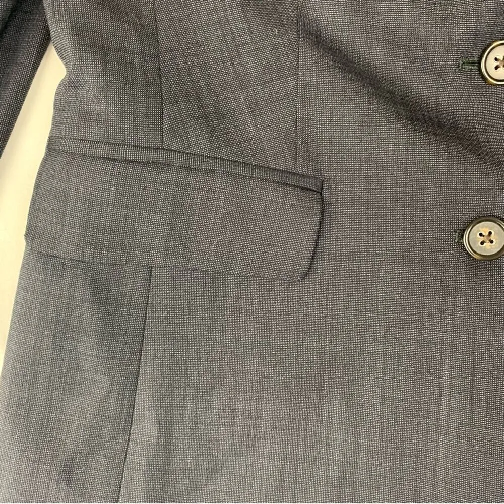 Banana Republic womens 8 wool blend blazer dark blue suit jacket business work - Image 6