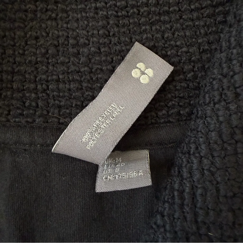 Sweaty Betty Restful Bouclé Half Zip Black Pullover Size 8 - Image 7