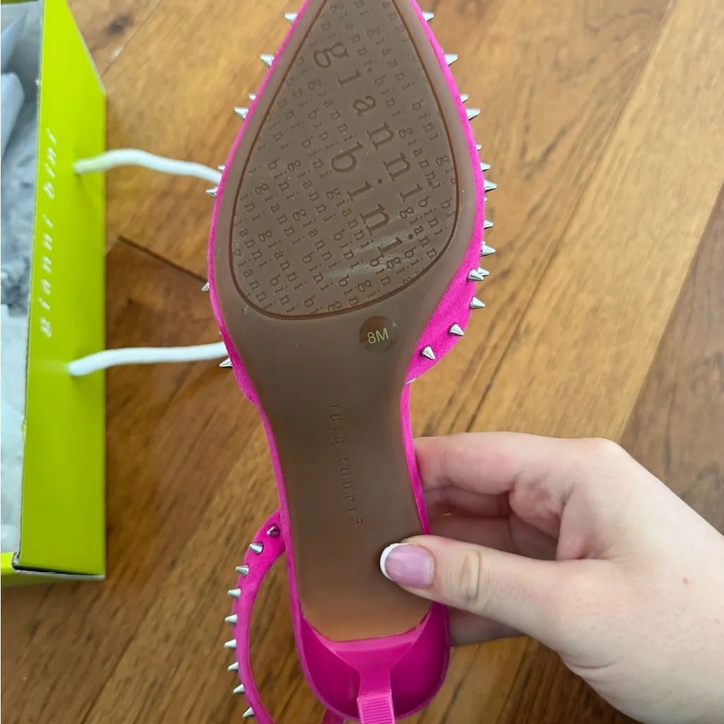 Gianni Bini, the Azurie Suede Studded
Slingback Pumps Size 8 new in box - Image 7