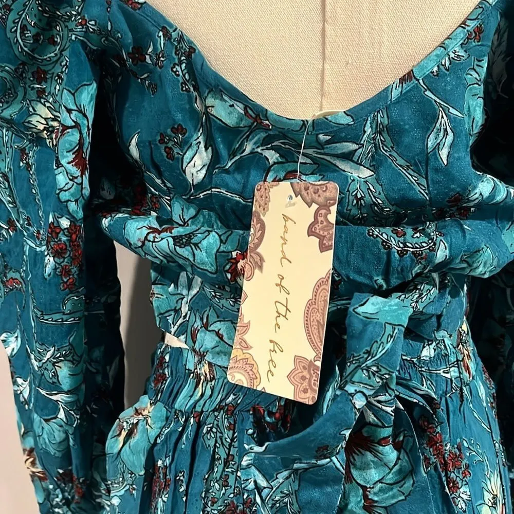 (SET) band of the free NWT Celine Floral midi skirt and top SET small Blue - Image 11