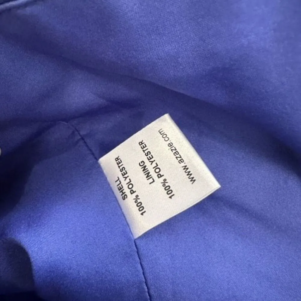 AZAZIE GRACE Royal Blue‎ A-Line Pleated Chiffon Dress Size 6 Bridesmaid Wedding - Image 7