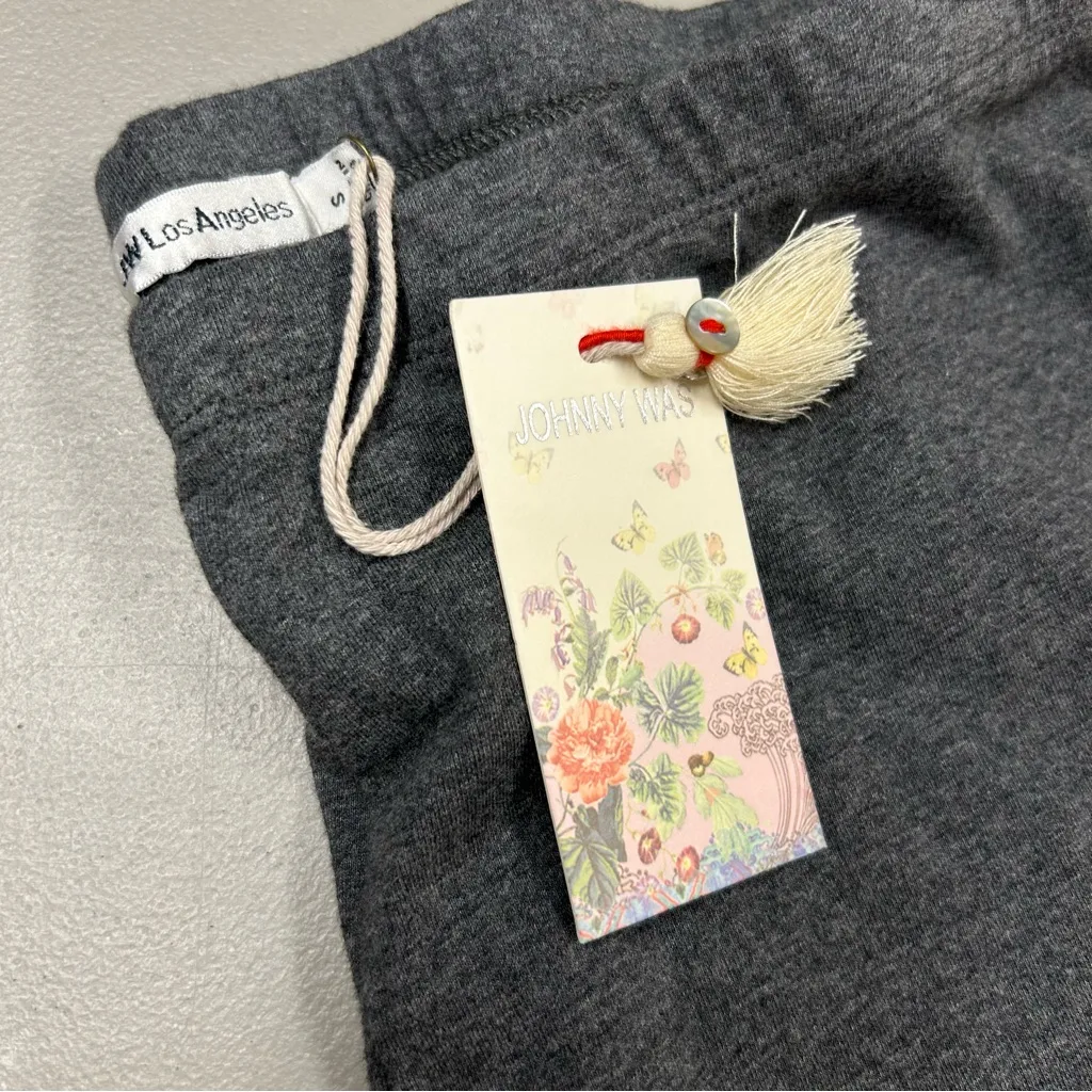 Johnny Was Charcoal Gray Leggings Embroidered Fish Sea Animals Size Small NWT - Image 3