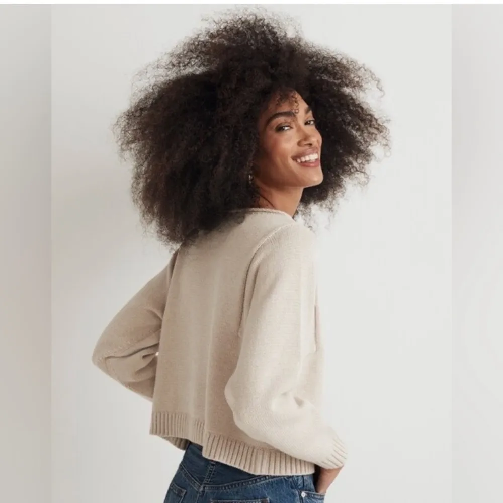 Madewell Rolled Neck Pullover Knit Sweater in Oatmeal Neutral - Image 2