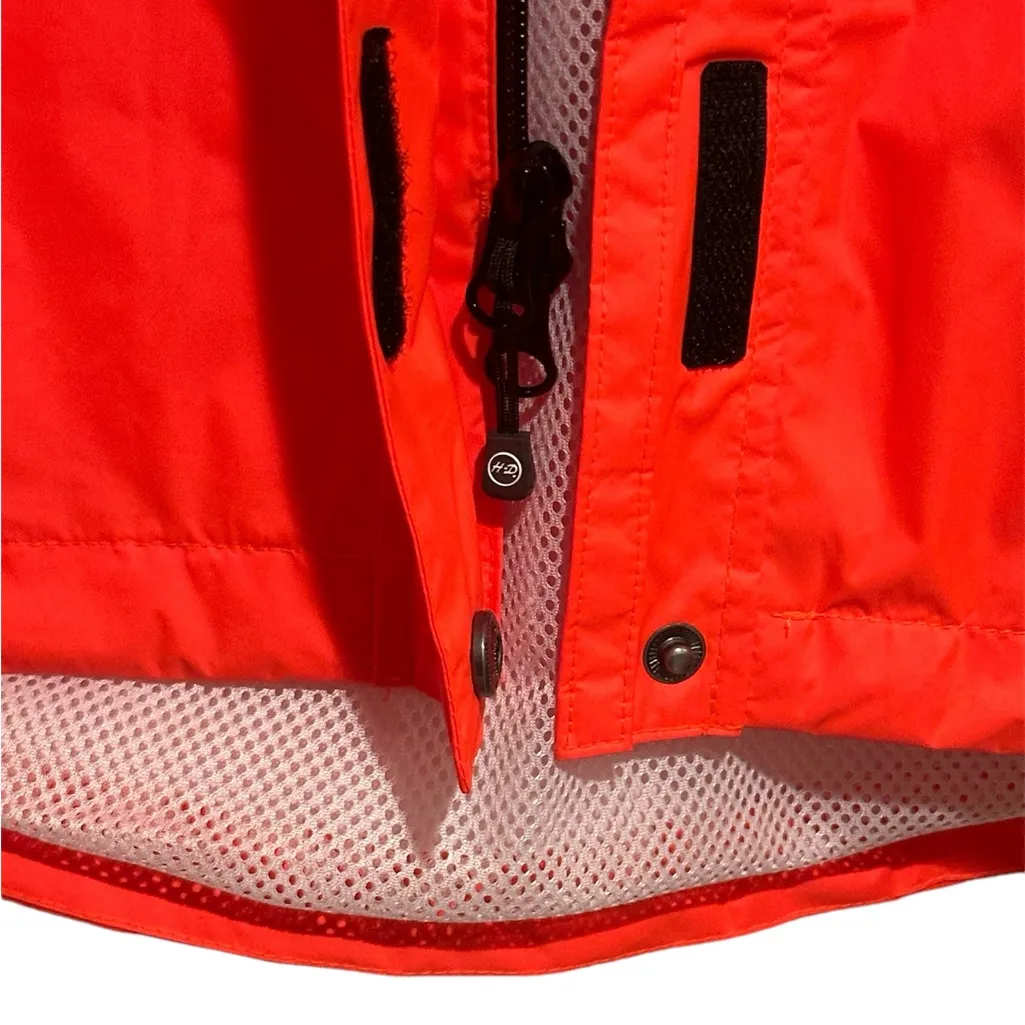 Harley Davidson Womens Hooded Riding Jacket Windbreaker Large Reflective Orange - Image 6